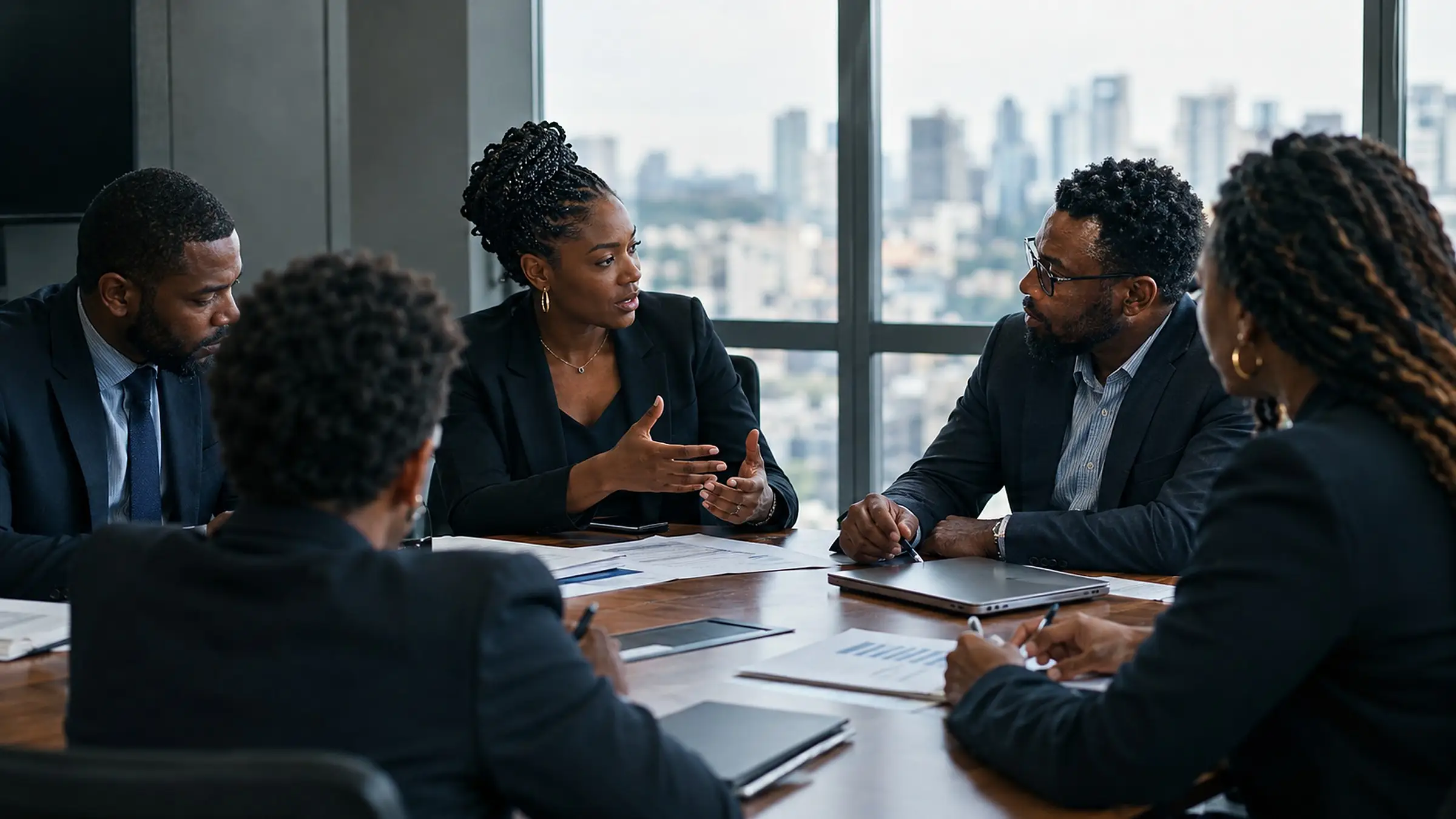 Reunião de trabalho entre lideranças